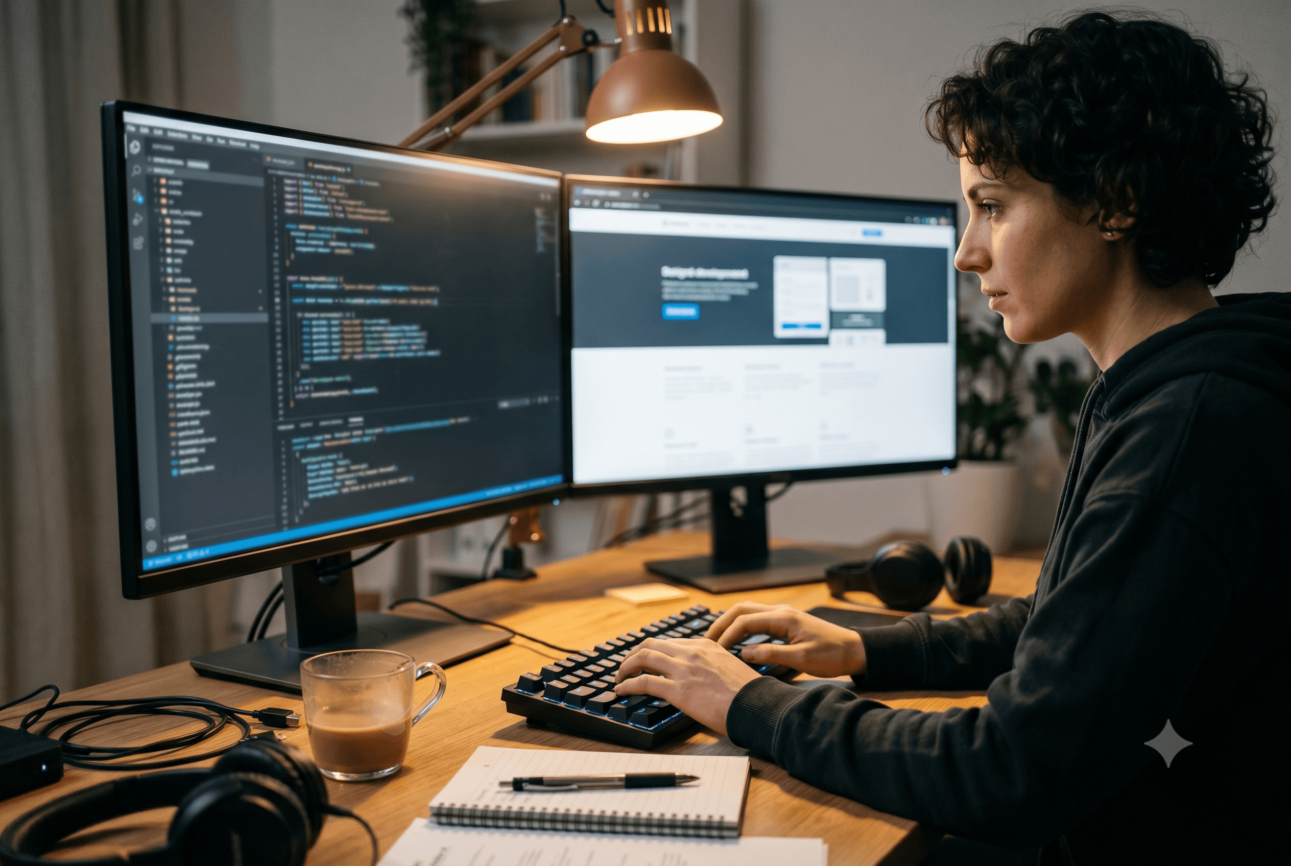 A web developer working on accessible web interfaces